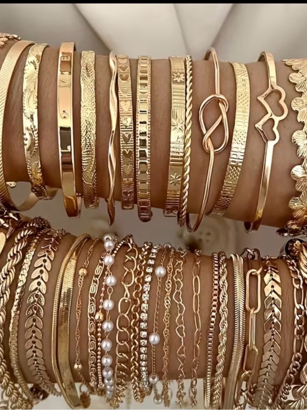 grab and go elegance, Boho, trendy 4 pc Gold-Tone Stackable Women's Bracelet
.